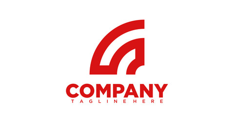 logo with a combination of the letters s and w forming a wifi signal