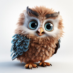 Fototapeta premium 3d cartoon cute owl