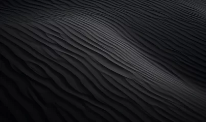 Foto op Canvas Black Sand dune. Black Sand beach macro photography. Background, texture, wave pattern of oceanic sand on the beach, black. Texture of beach sand. Black, Generative AI © Lens Legends