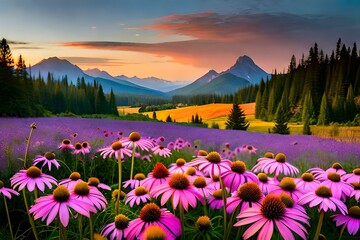 sunset in the mountains