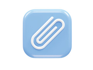 Paper clip icon 3d illustration render