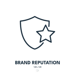 Brand Reputation Icon. Branding, Recognition, Positioning. Editable Stroke. Simple Vector Icon