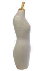 Tailor's mannequin, profile view, isolated on transparent background