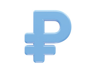 Fototapeta premium Ruble icon rendering element transparent