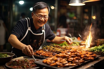 Street Food Delights: Delicious Chinese street food stalls offer a wide array of culinary delights....