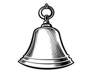 Bell alert icon isolated on white background, black alarm vector illustration symbol, ring web signal