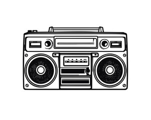 Funky vintage ghetto blaster boom box radio
