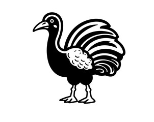 Turkey hand drawn illustration in engraving or woodcut style. Gobbler meat and eggs vintage produce elements. Badges and design elements for the turkeycock manufacturing. Vector illustration
