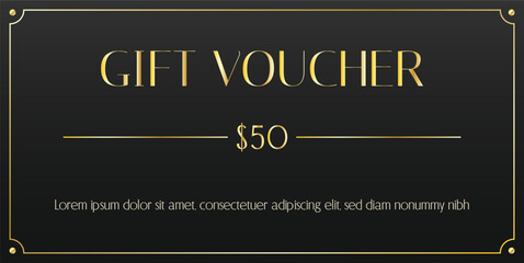 Black gift voucher template