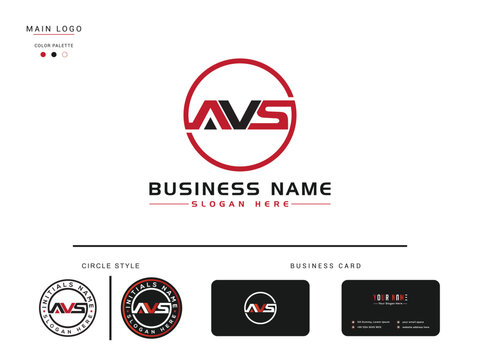 Geometric AVS Logo Letter Vector Circle Logo Icon Design