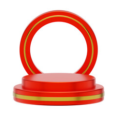 Red Gold 3D Round Podium