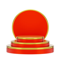 Red Gold 3D Round Podium