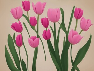 pink tulips wallpaper, ai generative 