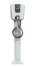 Electric vehicle charging station isolated on transparent background. 3D illustration