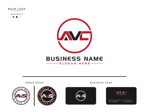 Geometric AVC Logo Letter Vector Circle Logo Icon Design