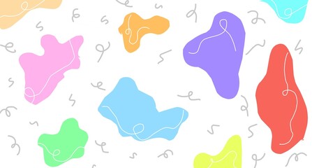 Abstract colourful paint brush and strokes, scribble pattern background. Cheerful random design.