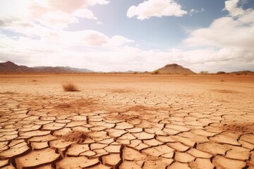 Dry and cracked earth. Global warming, climate change concept.