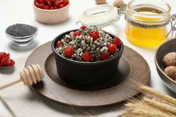 Concept of tasty Orthodox Christmas food, Kutya