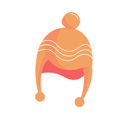 beanie hat of baby colorful flat design icons vector illustrations