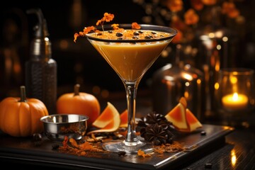 Pumpkin cocktail orange color for Halloween