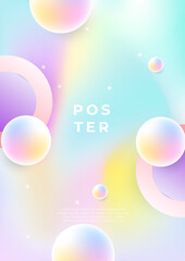 Colorful fluid and wavy gradient mesh background template copy space set. Dynamic colour gradation flow backdrop design for poster, banner, flyer, magazine, cover, brochure, festival, or event