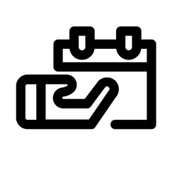 Fototapeta premium Calendar, time, and location line Icons