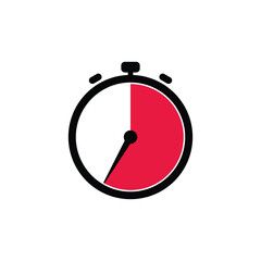 35 Minutes Analog Clock Icon white background.