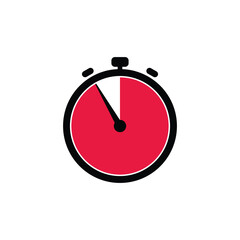 55 Minutes Analog Clock Icon white background.