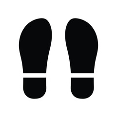 Human Shoe footprints icon white background design.