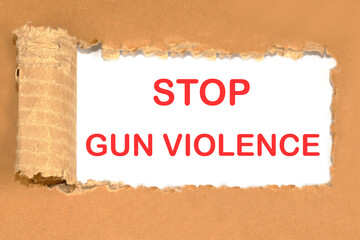 STOP GUN VIOLENCE text, the concept of the world