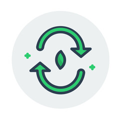 recycling of earth day filled line icon set elements