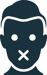 Mute people icon. Monochrome simple sign from freedom collection. Mute people icon for logo, templates, web design and infographics.