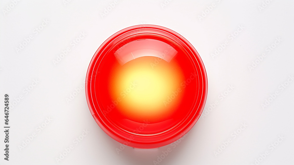 Aufkleber red light fluorescent button isolated on the background of computer graphics website design