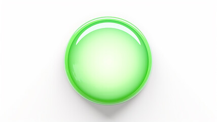 green light fluorescent button isolated on the background of computer graphics website design