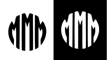 M logo Illustration, M logo in circle, M geometric logo