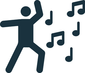Dancing icon. Monochrome simple sign from hobby collection. Dancing icon for logo, templates, web design and infographics.