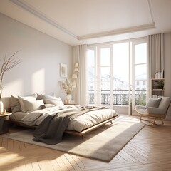 Illustrative Bedroom depictions of French interiors
