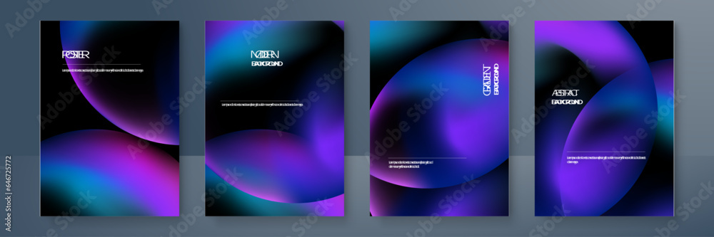 Sticker cover gradient poster background. abstract fluid design. color mesh effect for brochure, poster or f - Stickers