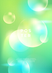 Colorful poster template with vibrant color gradient shapes and blur effects. Smooth gradient collection. Ideal for flyer, social media, banner, placard. Vector illustration