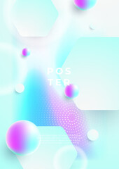 Colorful poster template with vibrant color gradient shapes and blur effects. Smooth gradient collection. Ideal for flyer, social media, banner, placard. Vector illustration