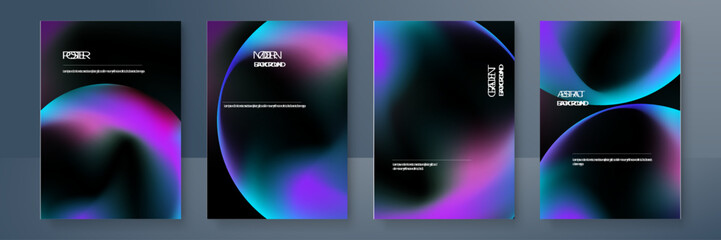 Cover gradient poster background. Abstract fluid design. Color mesh effect for brochure, poster or flyer. Dynamic A4 concept for advertising. Vibrant liquid templates. Vector illustration