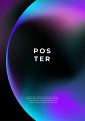 Cover gradient poster background. Abstract fluid design. Color mesh effect for brochure, poster or flyer. Dynamic A4 concept for advertising. Vibrant liquid templates. Vector illustration