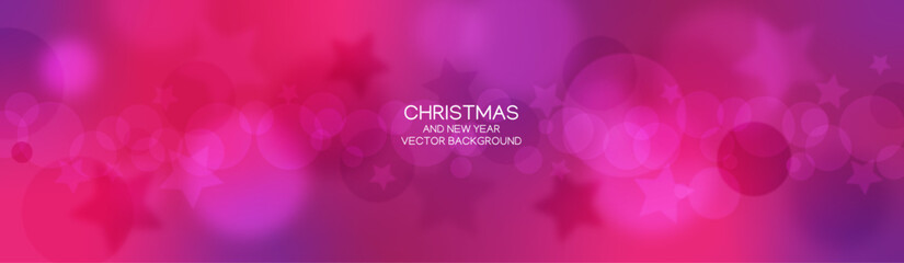 Abstract Pink Сhristmas and New Year Background with Bokeh effect and Gradient Spots.	