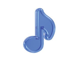 Music icon 3d rendering transparent element