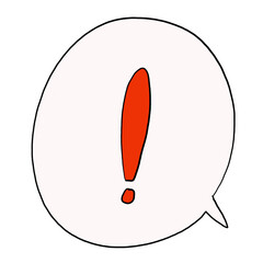 speech bubble illustration mark with a exclamation mark.