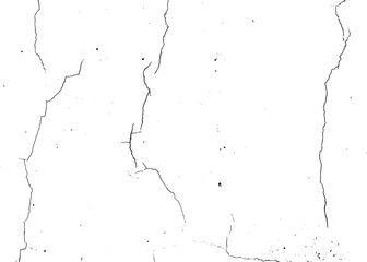 Black Realistic Cracks Isolated on White Background