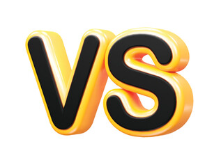 Vs text 3d rendering illustration element