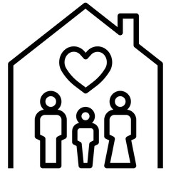 family outline style icon