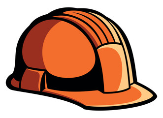 Orange color hard hat illustration. Isolated on white background.