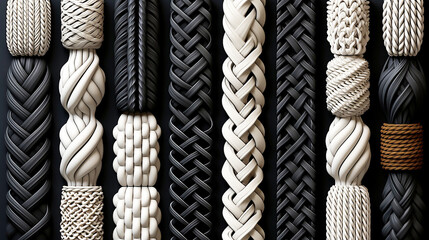 knitted pattern in the form of zigzags is crocheted with threads of muted tones